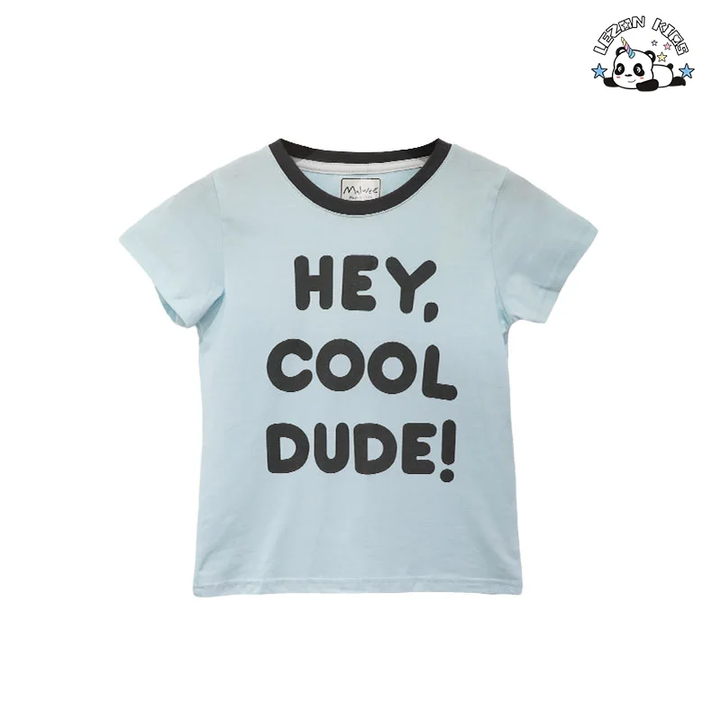 LEZONKIDS - Conjunto de Roupas para Meninos Novos Personalizáveis com Logotipo e Calças de Moda de Verão Impressas